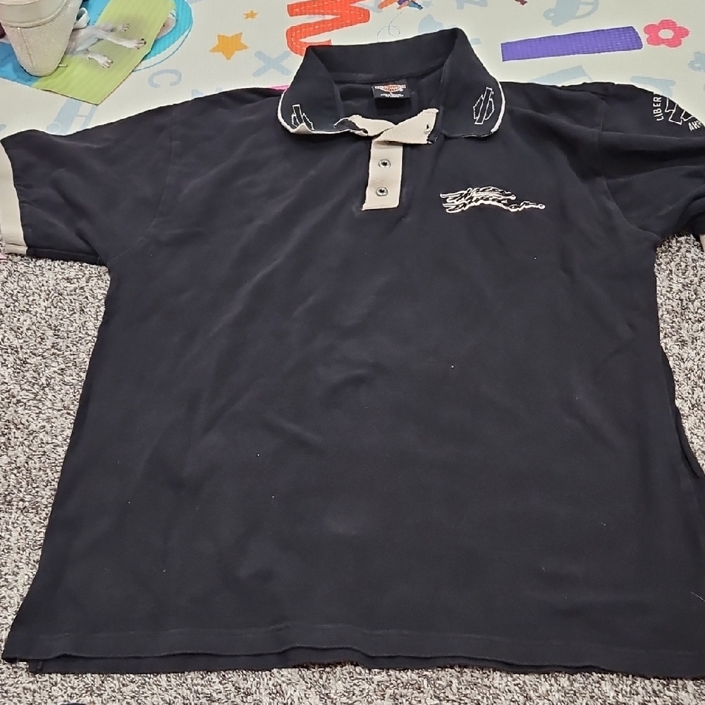 Harley-Davidson Black Cotton Polo